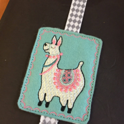 Llama book band machine embroidery design - Image 2