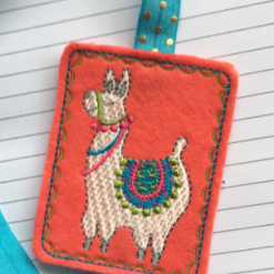 Llama book band machine embroidery design - Image 3
