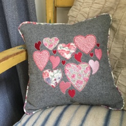 Alternative view of Scrappy applique and embroidered hearts