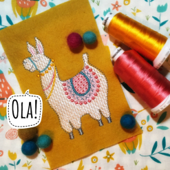 Jose the Llama machine embroidery design multi size 4x4 3x5 5x7