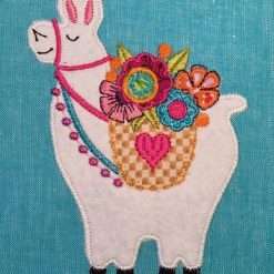 Llama digital machine applique design