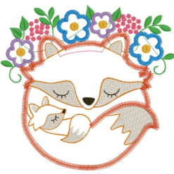 Alternative view of Cute fox digital machine applique design