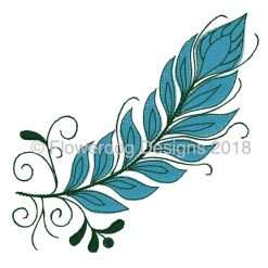 Feather embroidery design 4x4 5x7 - Image 3