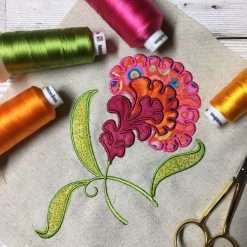 Alternative view of In-the-hoop Indian flower zipper bag 6x8