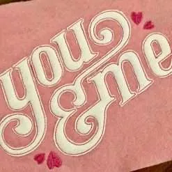 Alternative view of You and Me raw edge applique