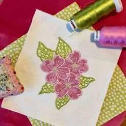 Dogwood machine applique design 4x4