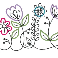 Alternative view of Flower trail embroidery