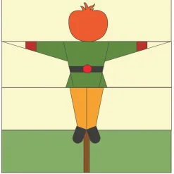 FPP scarecrow quilt block layout
