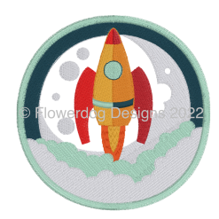 Moon Rocket embroidery