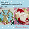 Santa and Deer embroidery designs