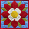Tudor rose ITH quilt block