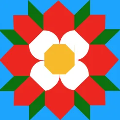 Alternative view of ITH Tudor Rose quilt block