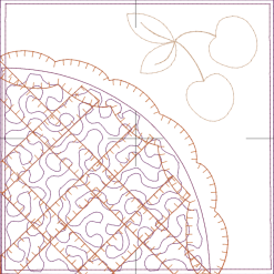 Cherry pie ITH quilt block digital image