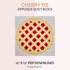 Cherry pie applique quilt block