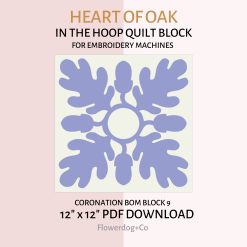 Heart of Oak in-the-hoop quilt block