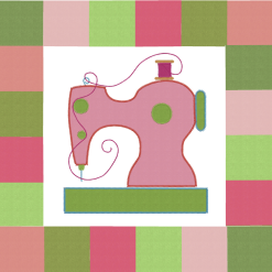 Applique sewing machine quilt block