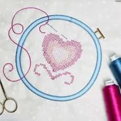 Alternative view of Embroidery hoop quilt block