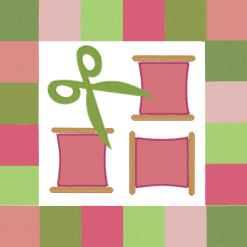 Spools applique quilt block