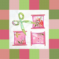 Scissors and spools quilt block - Image 2