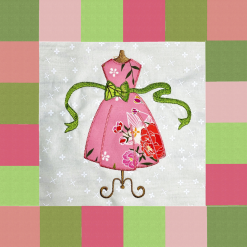 dress form applique quilt block design