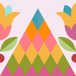 Alternative view of Snowdon Lily quilt block